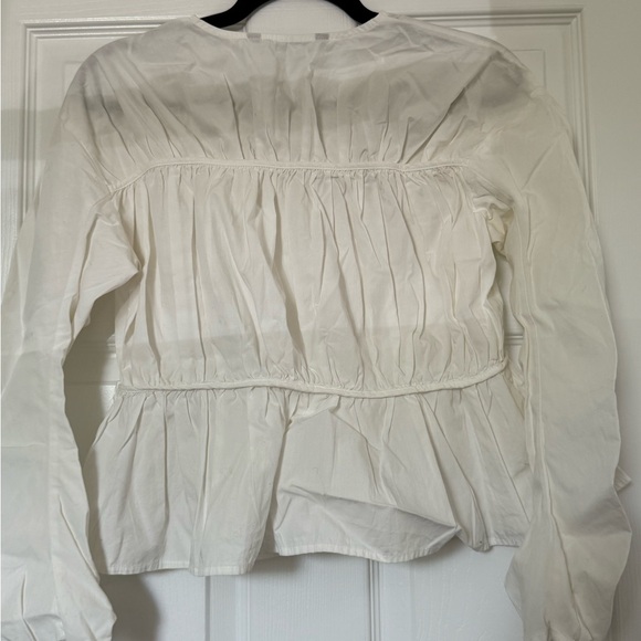 Zara White Tie-Front Peplum Blouse – XS - Picture 5 of 6